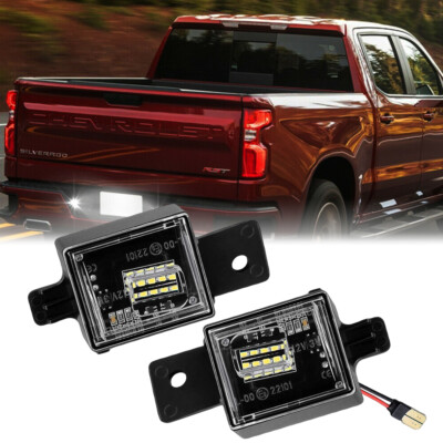 2PCS LED License Plate Light Tag White For 2014-18 Chevy Silverado GMC Sierra