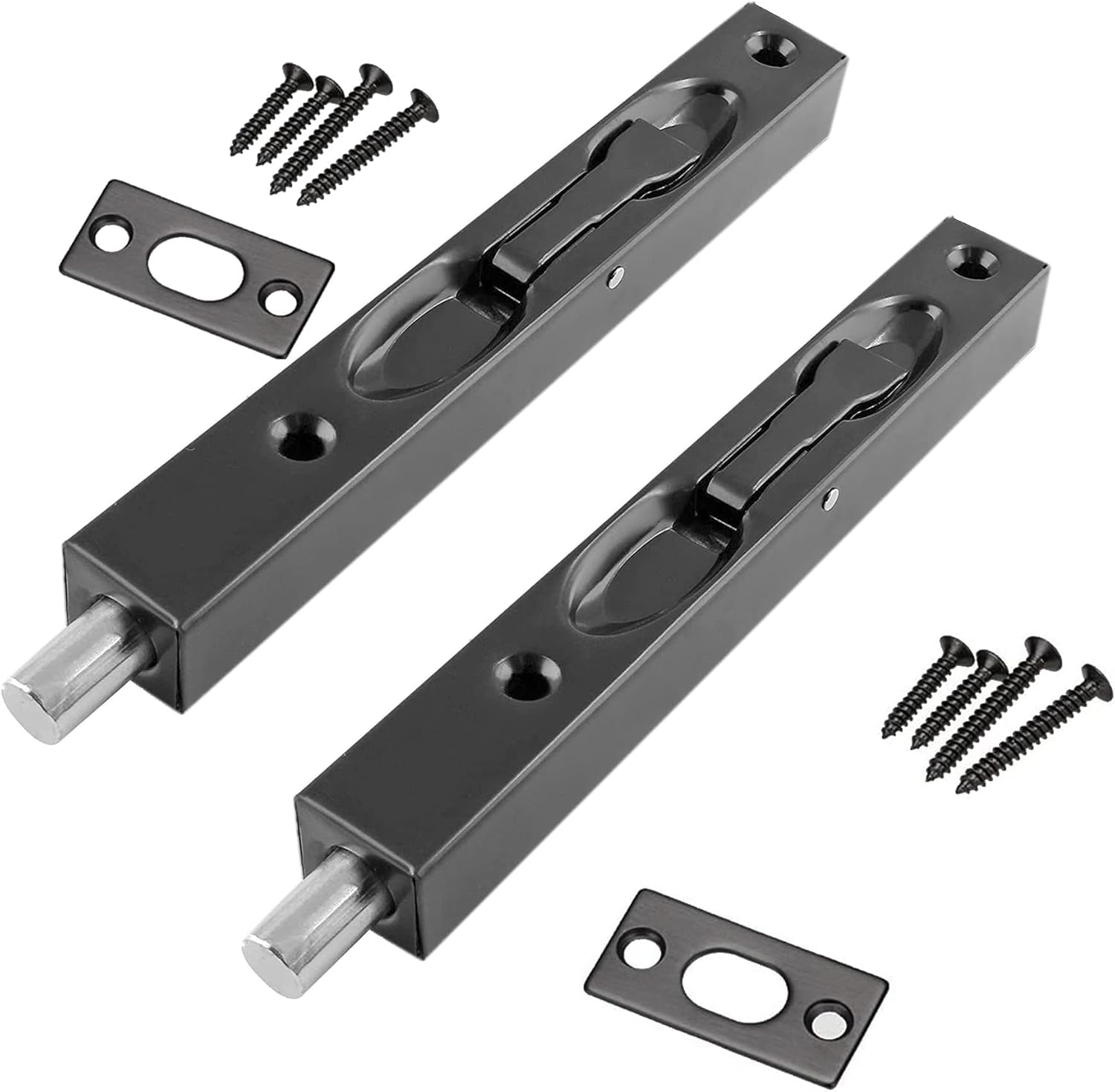 (2-Pack 304 Stainless Steel 6“(15Cm) Security Door Bolt Latch, Double Door Lever