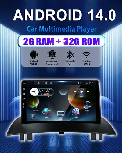 9" Para Renault Megane 2 2002-2009 Coche Estéreo Android 14 Auto Navegación Satelital CarPlay 32GB - Imagen 3 de 16
