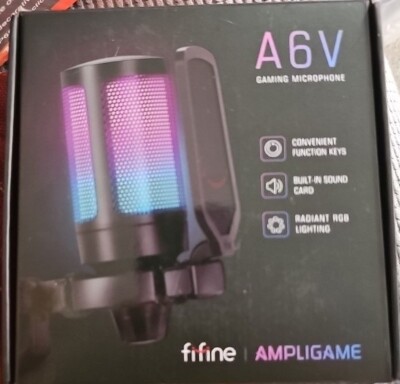 FIFINE Ampligame USB Microphone Gaming Streaming Shock Mount A6V