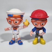 2019 Blippi Kideo Mini Figure Pair With Kitten and Sailboat Poseable 2.75"