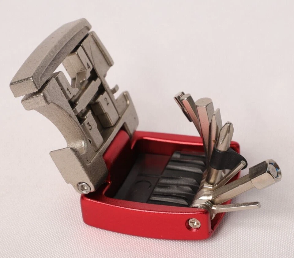 Llave de reparación de bicicletas multiherramienta KNOG 20 funciones, roja Foto 4 de 4