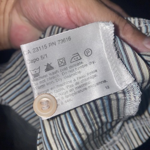 Hugo Boss Polo Shirt Large White Striped Casual Golf Business - Picture 10 of 13