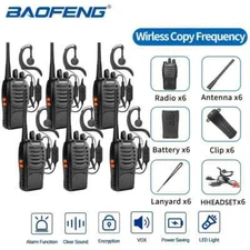 6Pc Baofeng BF-888S UHF Transceiver CTCSS Two-way Radio 16Channels Walkie Talkie