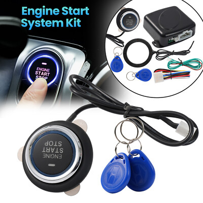 #ad 12V RFID Engine Start Car Ignition Switch Push Button Keyless Entry Starter Kit $16.99