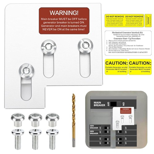Generator Interlock Kit for Square D QO & Homeline 150 or 200 Amp Main Breaker - Picture 1 of 7