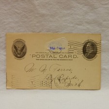 UX18 ''WILLIAM McKINLEY'' POSTAL CARD ONE CENT POSTMARKED 1906