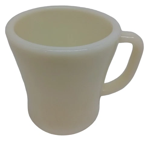 Vintage Fire King Oven Ware Coffee Cup Mug White 2 Finger D Handle