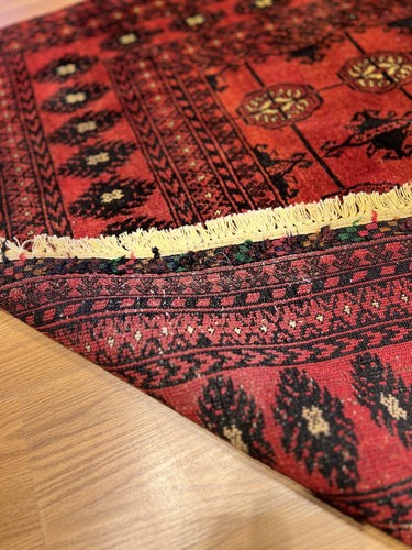 4x 6.3 FT  Hand knotted  High Quality Veggie Dyes Fine Wool Turkoman Bukhara Rug - Picture 14 of 14