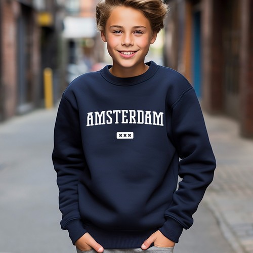 Amsterdam Kids Sweatshirt | Amsterdam Crewneck Sweatshirt | Amsterdam Sweatshirt - Picture 2 of 6