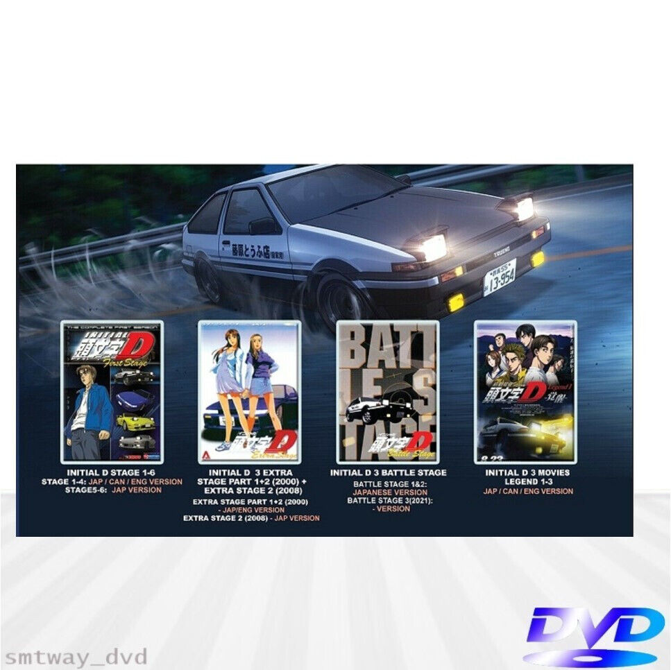 INITIAL D STAGE 1-4 + EXTRA STAGE + BATTLE STAGE DVD + SOUNDTRACK CD