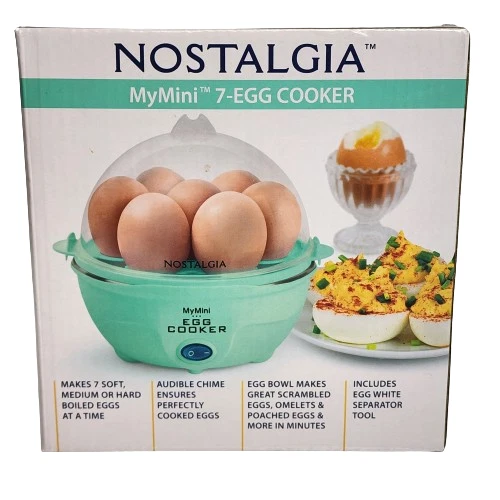 Nostalgia Retro Premium 7-Egg Capacity Electric Large Hard-Boiled Egg Cooker, Po