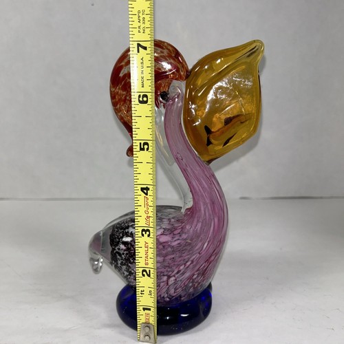 Vintage 1950’s Rare Hand Blown Venetian Murano Coloured Glass Pelican Figure - Picture 2 of 7