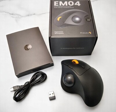 ProtoArc Wired Trackball Mouse Compatible with both USB-C and USB-A 4-level DPI