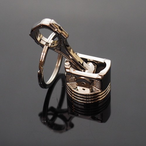 Piston Keychain Engine Connecting Rod Metal Keyring Key Chain Chrome Silver Big - Picture 6 of 12