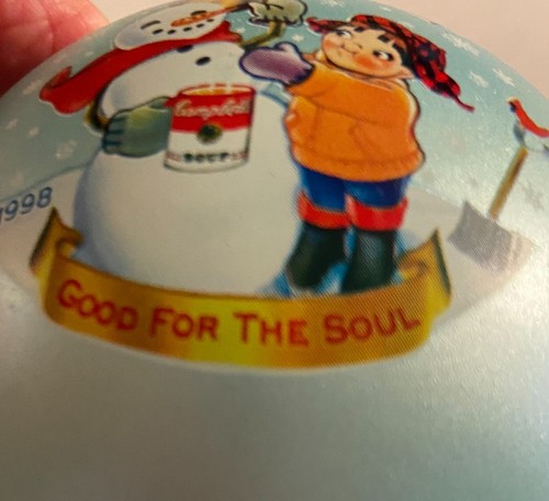 Vintage Campbell's Soup Christmas Ornament Ball 1998 Collector's Edition   #7526 - Afbeelding 2 van 10