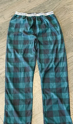 Calvin Klein Pyjamahose Jungen 14/16 grün kariert widerstandsfähig PJ Hose Nachtwäsche