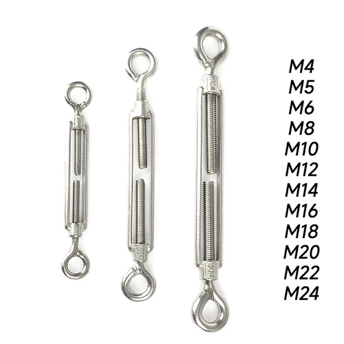 Turnbuckle Wire Tensioner Strainer Stainless Steel Hook and Rope Cable Tension - Picture 9 of 19