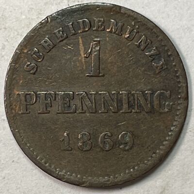1869 Bavaria German States 1 Pfennig Very Fine VF Coin #19590 | eBay