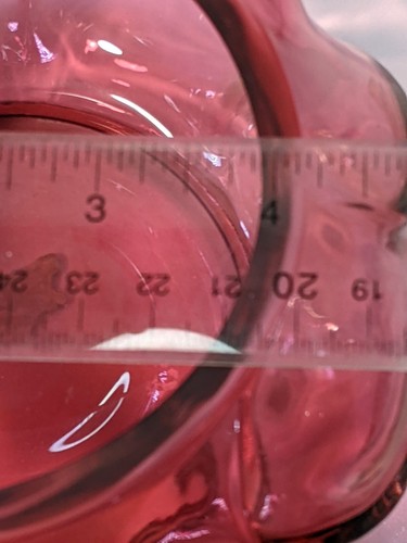 Fenton Cranberry Glas Swirl Kommode Waschtischschale Puderdose ohne Deckel 30er Jahre - Bild 5 von 7