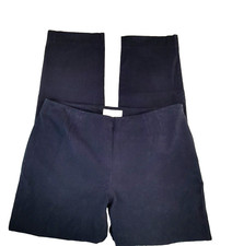 Talbots Ankle Pants Womens 10 Navy Blue Stretch Crop Zip Pockets Office Career