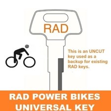 RAD POWER BIKES Universal Battery Key RadRover,RadMini,RadWagon,RadRunner    
