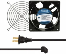 115 Volt 103 CFM Square Tube Axial Fan Kit: 0.26 Amp, 120mm Square x 38.5mm Deep