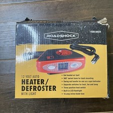 12 VOLT AUTO HEATER/DEFROSTER WITH LIGHT RED In BOX