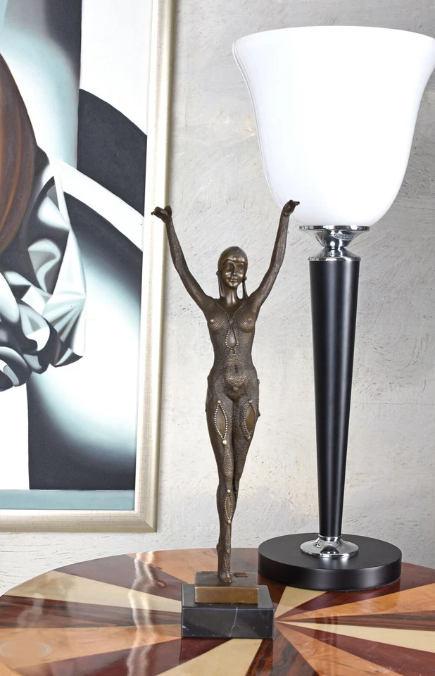 Bronzeskulptur Tänzerin Schlangenkostüm Chiparus Art Deco Bronze Starfish Frau - Bild 4 von 4