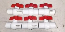Qty 6 Bluefin 3/4 Inch Slip Schedule 40 PVC Quarter Turn Ball Valve