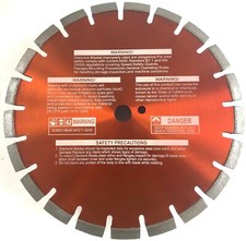 14" X .500 (1/2") Loop Saw diamond blade for walk behind saw Cured bond -V- Seg