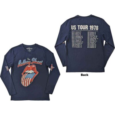 The Rolling Stones US Tour '78 L/S Shirt Blue New