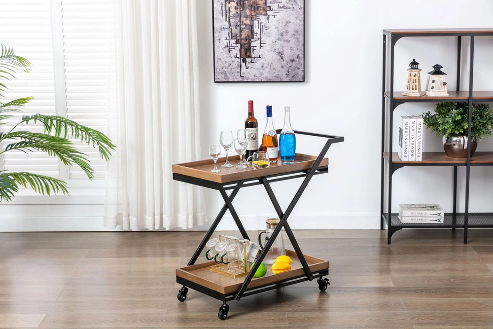 Entertainment Cart, Wood and Black