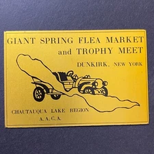 AACA c1970's Chautauqua Lake Flea Market and Trophy Meet Auto Show Dash Plaque