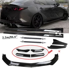 Front Bumper Lip Spoiler Chin Splitter For Mazda 3 Sedan Hatch Glossy Black