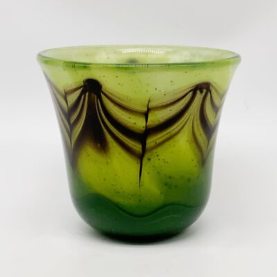 1978 vintage Meredith Wenzel studio pulled feather art glass vase