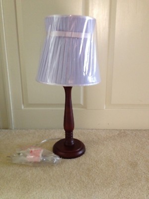 Pottery Barn Espresso Lamp with Lavender Pleated Bow Shade ''NWT''