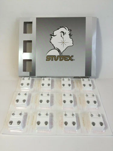 Studex Sterilized Ear Piercing Stud 4mm Ball * Regular * 12 Pairs (R200W) - product listing photo
