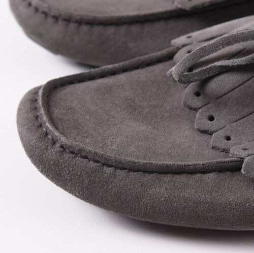 NIB $950 KITON Gray Calf Suede Kilt Driving Moccasins Loafers US 9 Shoes - Picture 3 of 10