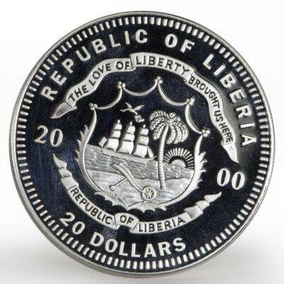 Liberia 20 dollars HMS Victory Ship proof silver coin 2000 | eBay