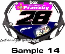 Custom BMX Number Plate decal BOX NUMBER PLATE Graphic Decal Sticker