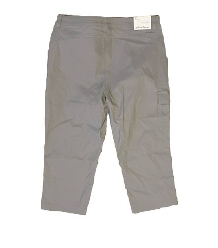 Pantalon capri technique femme EDDIE BAUER stretch 65 $ - frêne - Taille : 10 - NEUF
