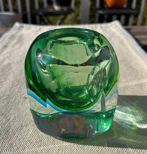 Vintage Murano Flavio Poli Sommerso Faceted Art Glass Vase - Picture 3 of 7