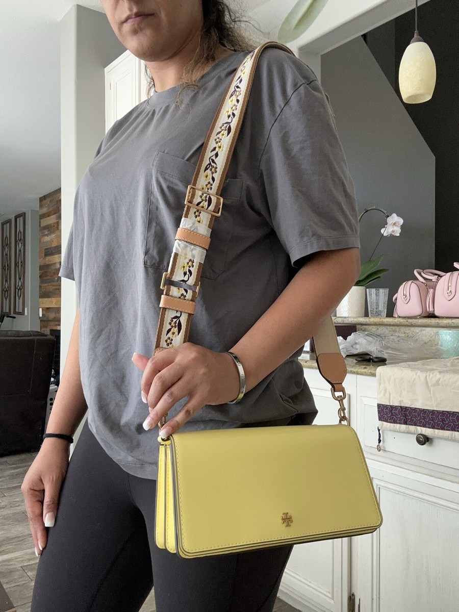 New Tory Burch EMERSON PATENT CONVERTIBLE CROSSBODY Lemon New Tory Burch EMERSON PATENT CONVERTIBLE CROSSBODY Lemon