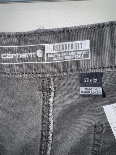 Carhartt Pants Mens 38x32 Gray Rugged Flex Rigby Dungaree Relaxed Stretch 102291 - Picture 3 of 18