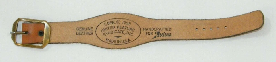 1958 PEANUTS SNOOPY КОЖАНАЯ ПРЯЖКА БРАСЛЕТ AVIVA «DENISE» - Изображение 2 из 4