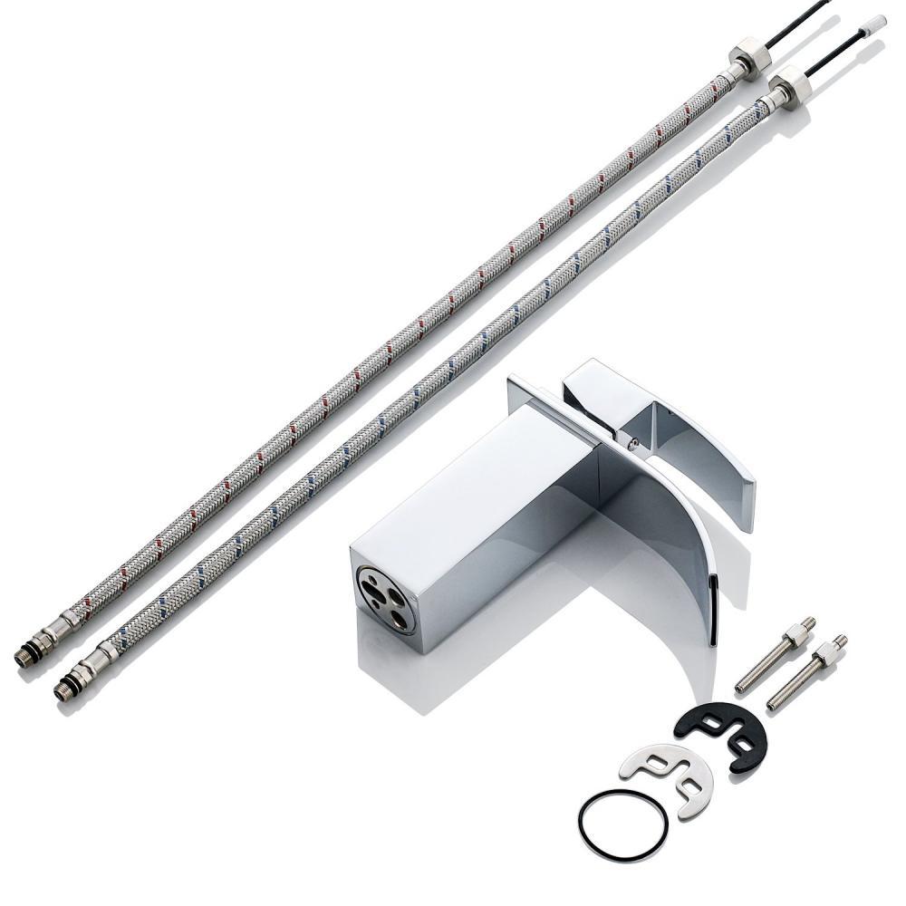 BONADE - - - Rubinetto miscelatore monoleva Elegant, a Cascata, per lavabo, argentoo c44a38 BONADE - - - Rubinetto miscelatore monoleva Elegant, a Cascata, per lavabo, argentoo c44a38