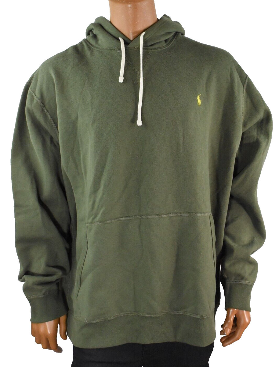 パーカー・フーディ Ralph Lauren Army green cotton blend sweatshirt Polo Ralph Lauren Mens Hoodie S New Olive Green Yellow Pony