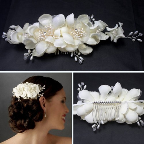 Hair Accessories Bridal Comb Wedding Headpiece Rhinestone Flower Bride - Picture 6 of 12