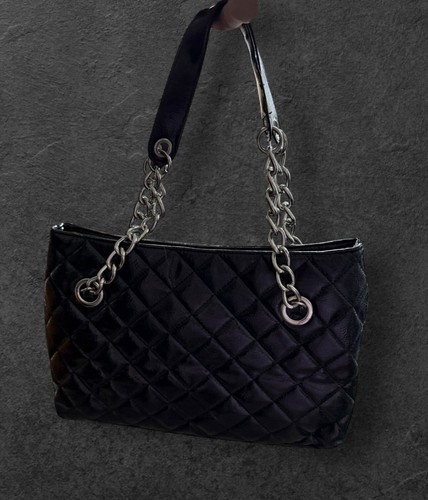 Kenneth Cole Reaction Quilted Tote Black with Chain Straps- EUC - Picture 5 of 10